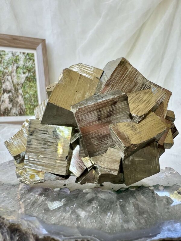 iron pyrite natural cubic fools gold mineral specimen