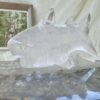 clear quartz crystal shark animal carving home decor