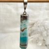 caribbean calcite pendant necklace crystal jewellery set in silver blue aragonite brown calcite