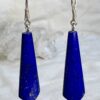 hand made lapis lazuli earrings crystal earring dark blue natural stone