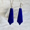 hand made lapis lazuli earrings crystal earring dark blue natural stone