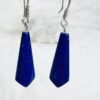 hand made lapis lazuli earrings crystal earring dark blue natural stone