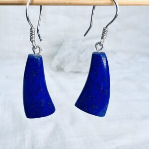 hand made lapis lazuli earrings crystal earring dark blue natural stone