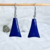 hand made lapis lazuli earrings crystal earring dark blue natural stone