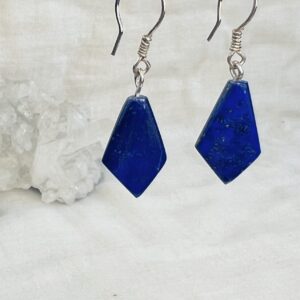 hand made lapis lazuli earrings crystal earring dark blue natural stone