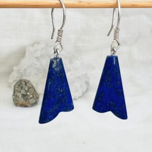 hand made lapis lazuli earrings crystal earring dark blue natural stone