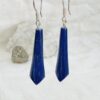 hand made lapis lazuli earrings crystal earring dark blue natural stone