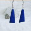 hand made lapis lazuli earrings crystal earring dark blue natural stone