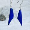 hand made lapis lazuli earrings crystal earring dark blue natural stone