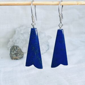 hand made lapis lazuli earrings crystal earring dark blue natural stone