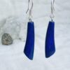hand made lapis lazuli earrings crystal earring dark blue natural stone