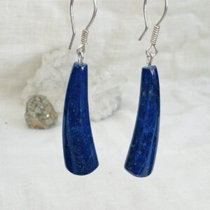 hand made lapis lazuli earrings crystal earring dark blue natural stone