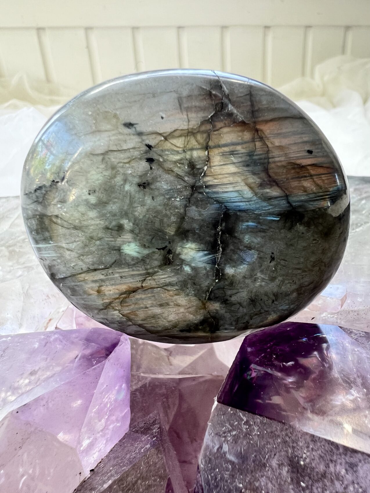 polished labradorite soapstone palmstone natural feldspar crystal