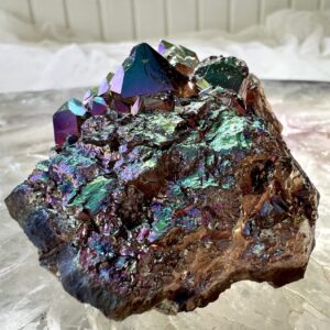 rainbow aura cluster amethyst cluster multicoloured crystal