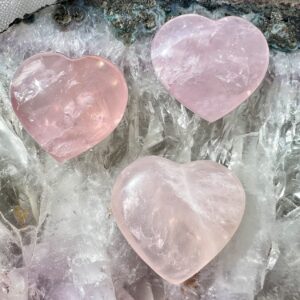rose quartz heart crystal carving pink quartz anahata