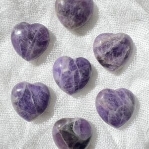 amethyst hearts natural purple crystal quartz purple heart
