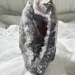 amethyst geode natural cluster purple crystal home decor boho chic mediation tool