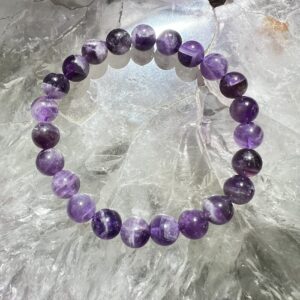 chevron amethyst bead bracelet natural purple crystal jewellery ajna third eye healing