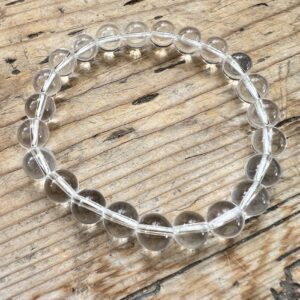 clear quartz crystal bead bracelet healing jewellery rock crystal crown chakra sahasrara semi precious stone gems