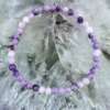 lepidolite bead bracelet mica rich phyllosilicate purple mineral crystal jewellery K(Li,Al)3(Si,Al)4O10(F,OH)2