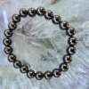 hematite bead bracelet 8 mm round beads shiny metallic crystal Fe2O3