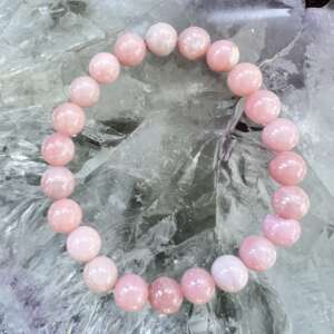 pink peruvian opal bead bracelet natural crystal jewellery SiO2 · nH2O heart chakra anahata