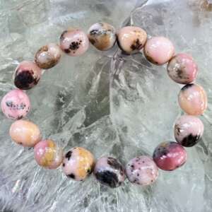 pink peruvian opal bead bracelet natural crystal jewellery SiO2 · nH2O heart chakra anahata
