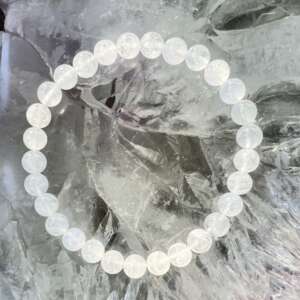 moonstone bracelet natural crystal jewellery round polished beads (Na,Ca)Al1-2Si3O8 semi precious gems