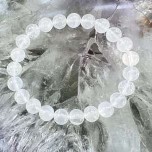 moonstone bracelet natural crystal jewellery round polished beads (Na,Ca)Al1-2Si3O8 semi precious gems