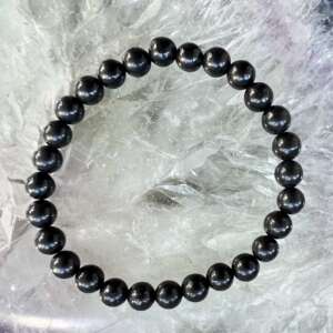 shungite bracelet natural cut carbon shungite beads crystal jewellery muladhara root chakra protection gems C60