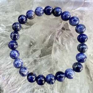 sodalite bracelet crystal bead jewellery natural mineral gems third eye chakra ajna Na8Al6Si6O24Cl2