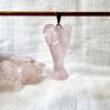 rose quartz angel pendant natural crystal jewellery religious spiritual icon heart chakra anahata