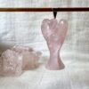 rose quartz angel pendant natural crystal jewellery religious spiritual icon heart chakra anahata