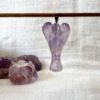 amethyst angel pendant necklace natural purple quartz crystal jewellery SiO2 with manganese sahasrara crown chakra ajna third eye chakra New Zealand crystal shop