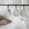 rose quartz silver plate pendant natural crystal jewellery healing gemstones crystal shop online new zealand SiO2 anahata heart chakra