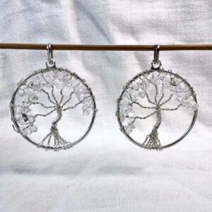 clear quartz tree of life pendant natural rock crystal crystal necklace crystal shop Aotearoa