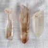 pink lemurian crystal quartz point natural hematite rich crystal SiO2