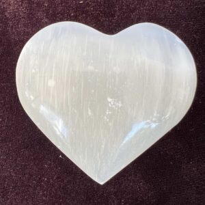 white selenite heart crystal heart natural white mineral crown chakra sahasrara