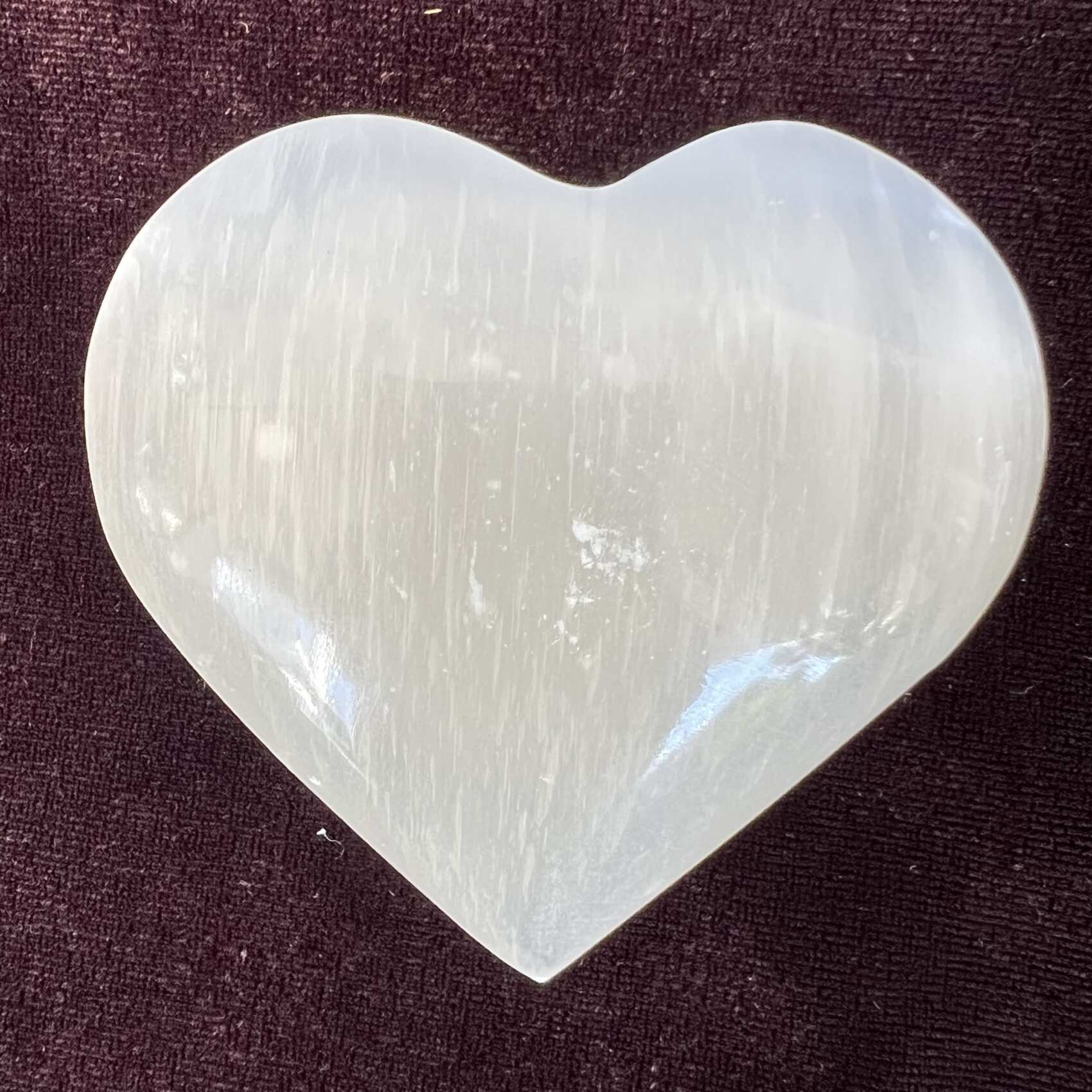 white selenite heart crystal heart natural white mineral crown chakra sahasrara