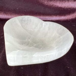 heart shaped selenite bowl dish trinket pot natural crystal dish calcium sulfate gypsum