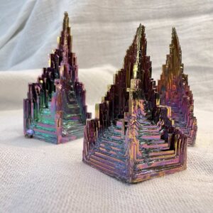 bismuth tower colourful metallic element Bi heat treated bismuth hopper crystals