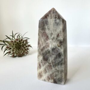 black moonstone obelisk standing point home decor crystal healing NZ energy cleansing crystals chakra crystals NZ meditation stones spiritual gifts NZ aotearoa