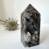 black agate druzy obelisk standing point home decor crystal healing NZ energy cleansing crystals chakra crystals NZ meditation stones spiritual gifts NZ Aotearoa