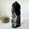 black agate druzy obelisk standing point home decor crystal healing NZ energy cleansing crystals chakra crystals NZ meditation stones spiritual gifts NZ Aotearoa