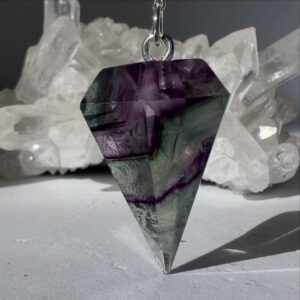 fluorite pendulum natural crystal calcium fluoride crystal healing NZ energy cleansing crystals chakra crystals NZ meditation stones spiritual gifts NZ Aotearoa