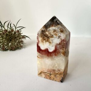 crazy lace agate crystal obelisk standing point home decor crystal healing NZ energy cleansing crystals chakra crystals NZ meditation stones spiritual gifts NZ Aotearoa