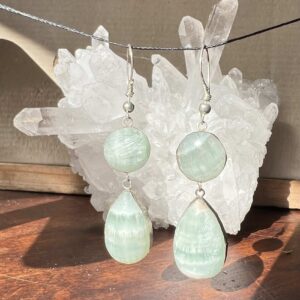 caribbean calcite earrings hand made jewellery crystal healing NZ energy cleansing crystals chakra crystals NZ meditation stones spiritual gifts NZ Aotearoa