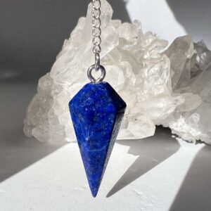 lapis lazuli pendulum natural crystal healing NZ energy cleansing crystals chakra crystals NZ meditation stones spiritual gifts NZ Aotearoa lazurite iron pyrite