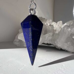 lapis lazuli pendulum natural crystal healing NZ energy cleansing crystals chakra crystals NZ meditation stones spiritual gifts NZ Aotearoa lazurite iron pyrite