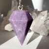 lepidolite pendulum natural crystal healing NZ energy cleansing crystals chakra crystals NZ meditation stones spiritual gifts NZ Aotearoa phyllosilicate mineral of the mica group.